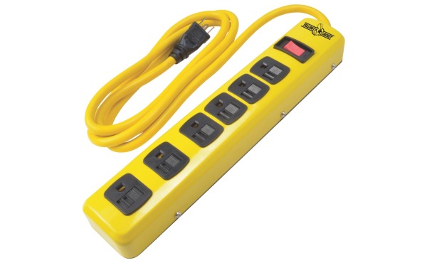 Yellow Jacket 6-Outlet Yellow Metal Power/Surge Strip