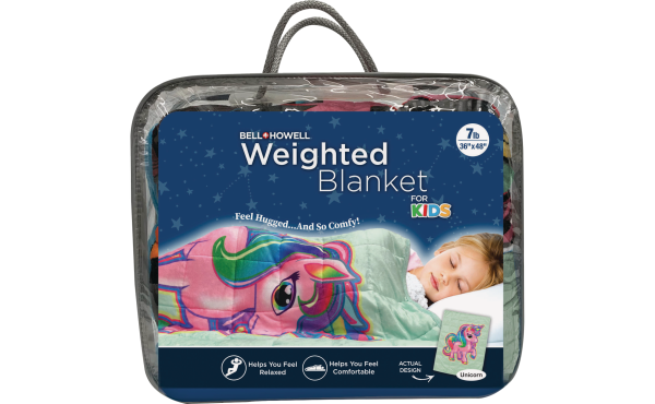 Bell+Howell Kids 7 Lb. Weighted Blanket- Unicorn, Cars, or Emoji