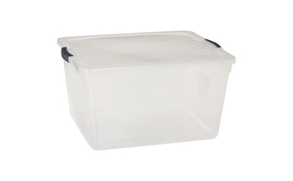 Rubbermaid Clear Clever Store Latching Lid Storage Tote