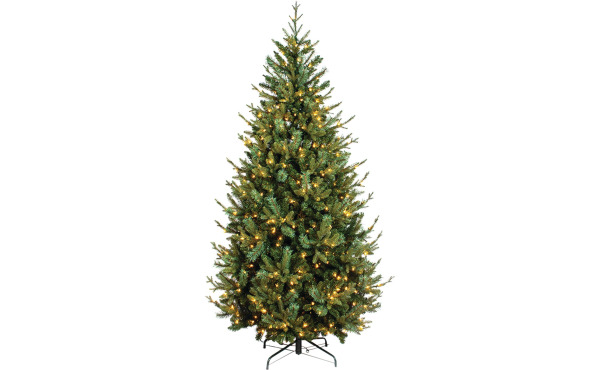 Madison 7.5 Ft. Pine 550-Bulb Clear Incandescent Hinged Prelit Artificial Christmas Tree