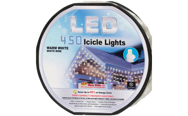 450-Bulb 5mm Concave LED Icicle Light Set